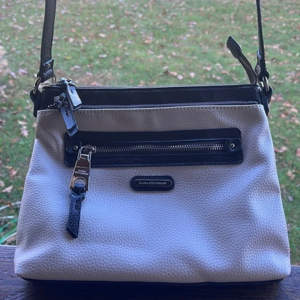 Dana Buchman Faux Leather Crossbody Bag White & Black